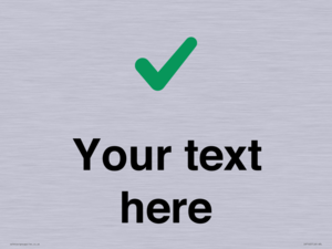 Custom plain background, green tick sign